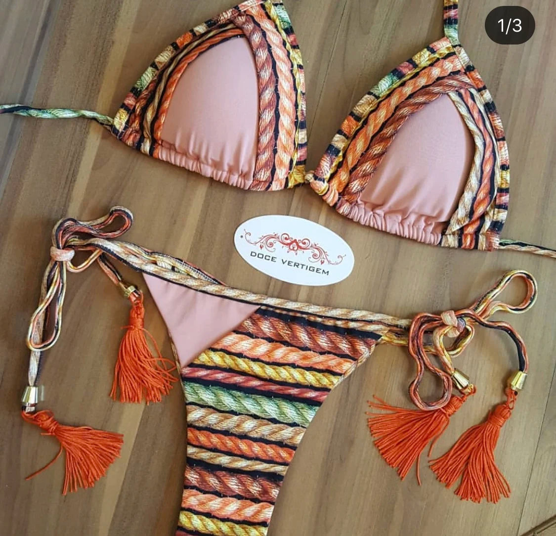 2021 Sexy Bikini Set 2 piece Hot Stamp Sport Swimwear Women Beachwear Push-Up Padded Swimsuit Bodysuit Exquisite Bather