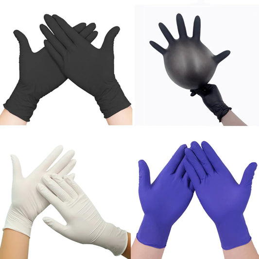 50/100PCS Disposable Nitrile Gloves Black Kitchen Gloves for Household Cleaning Dishwashing Gardening Work Beauty Tattoo Gloves