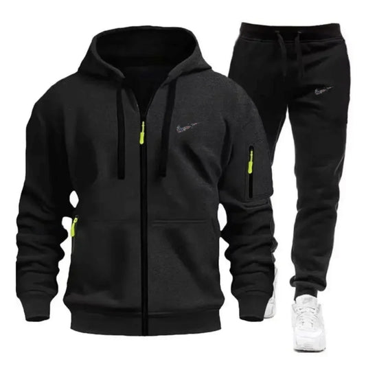 Men's 2-Piece Tracksuit Set Hooded Sweatshirt And Drawstring Pants Sportswear for Running Male Hoodies Unisex Autumn Sportwear