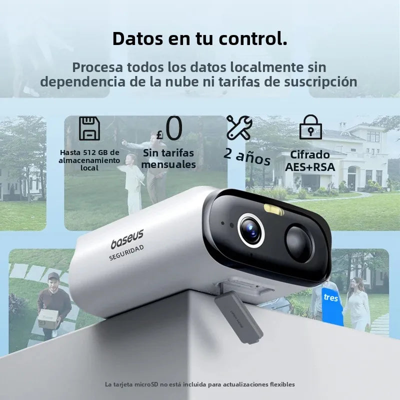 Baseus Security S1 Lite Solar Security Camera Wireless Outdoor Camera Continuous Power 2K Resolution 135°FOV IP67 Wifi Camera