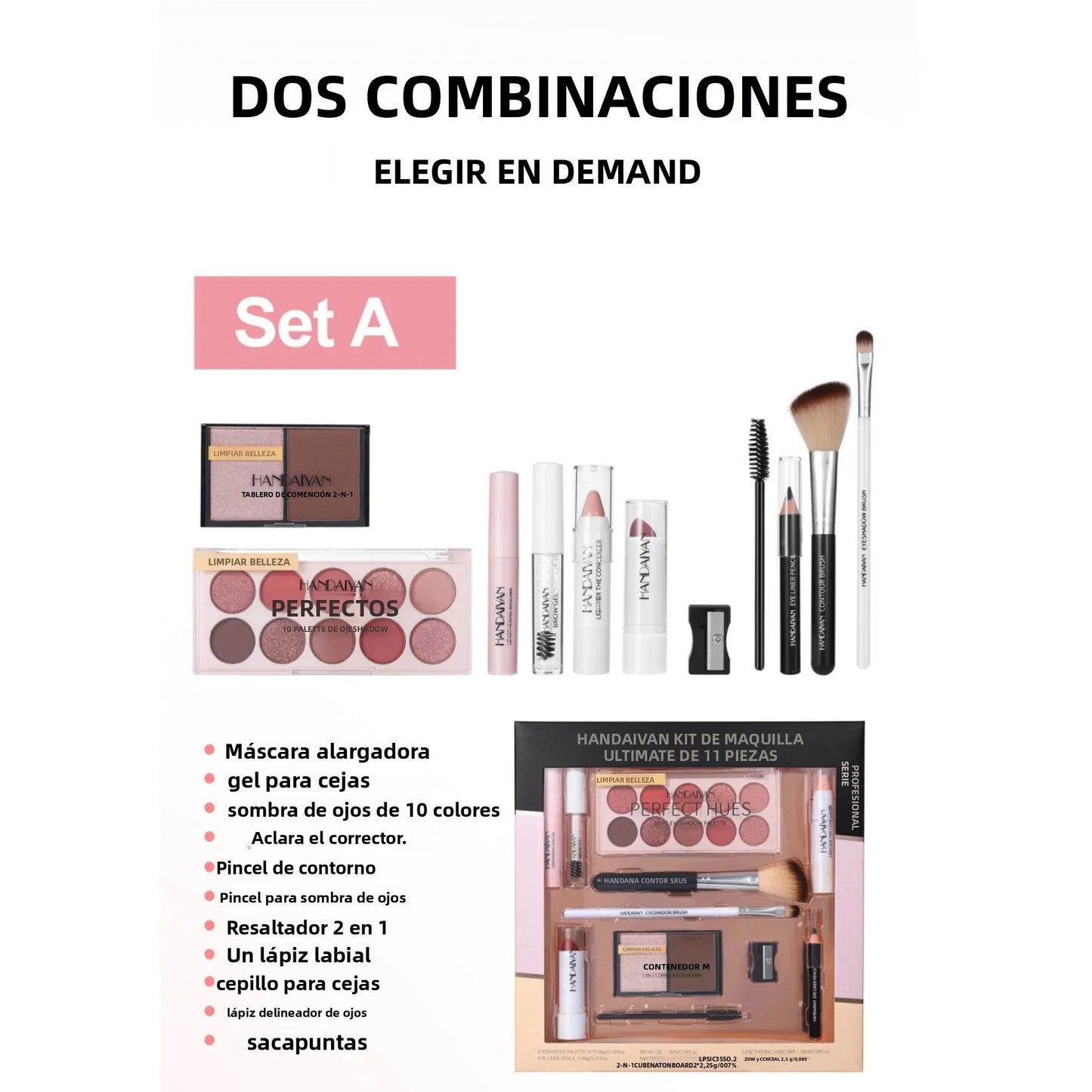 Professional Makeup Kit 11 Pieces Shadow Contour Blusher Set Waterproof Highly Pigmented Smudge Proof Face Cosmetics Collection