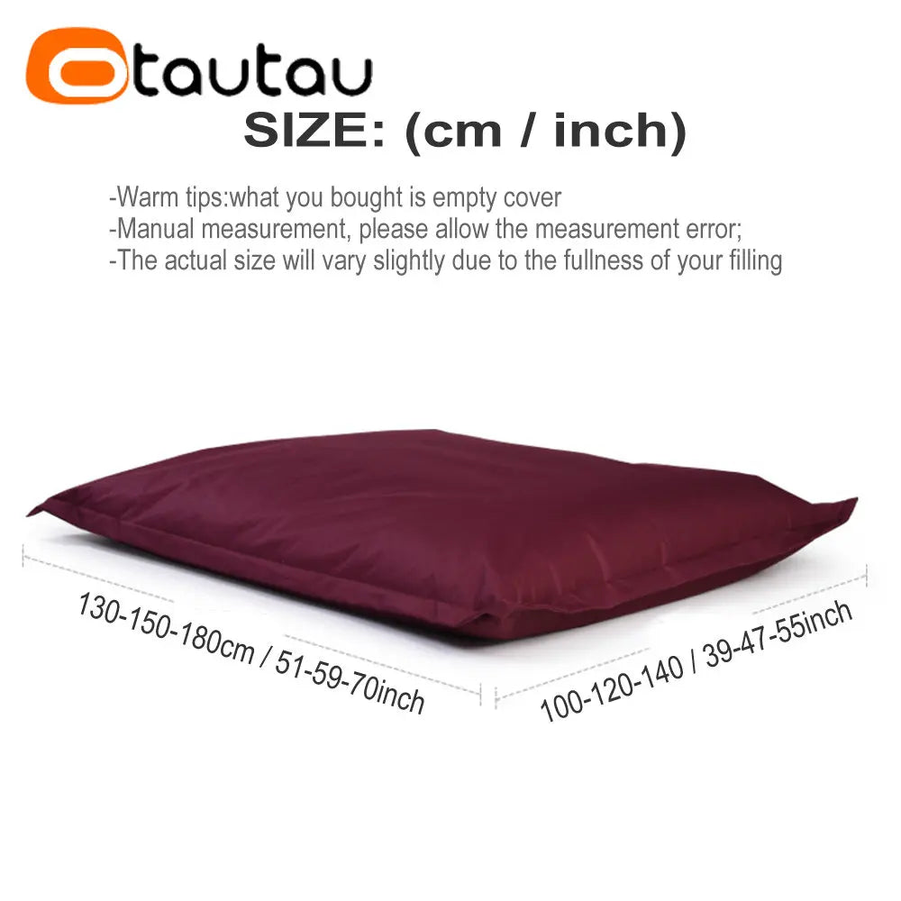 OTAUTAU Retangular Swimming Pool Floating Bean Bag Pouf Cover No Filler Waterproof Beach Pillow Sac Sofa Bed Chaise Lounge DD034