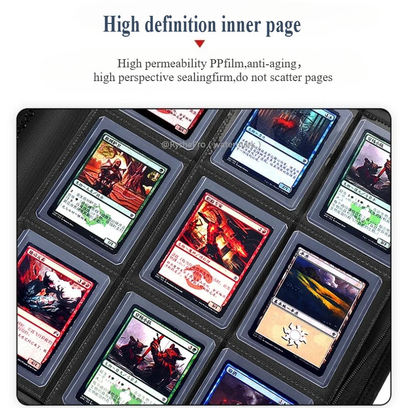 9 Pocket Card Binder for YuGiOh MTG TCG Game Card Holder Holds 252+ Top Loaders Waterproof Card Storage Album