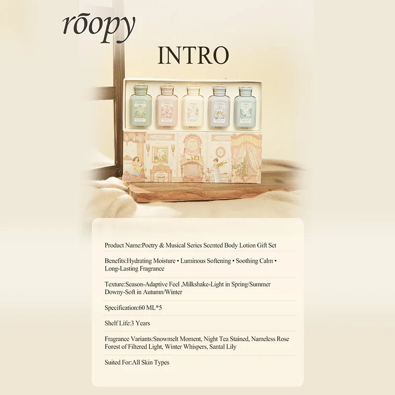 Poetic and Musical Series Mini Care Fragrance Body Lotion Set, Long-lasting fragrance,Moisturising For Autumn and Winter