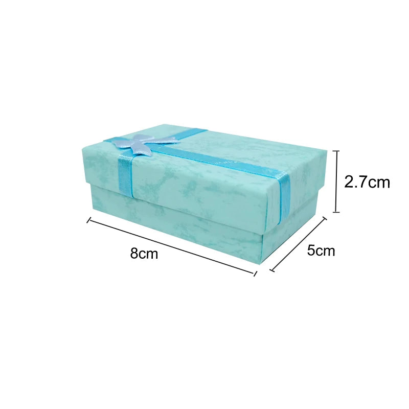 12pcs/lot Assorted Colors Ring Necklace Set Box Trinket Box Necklace Case Earrings Holder 5*8 Packaging Gift Box