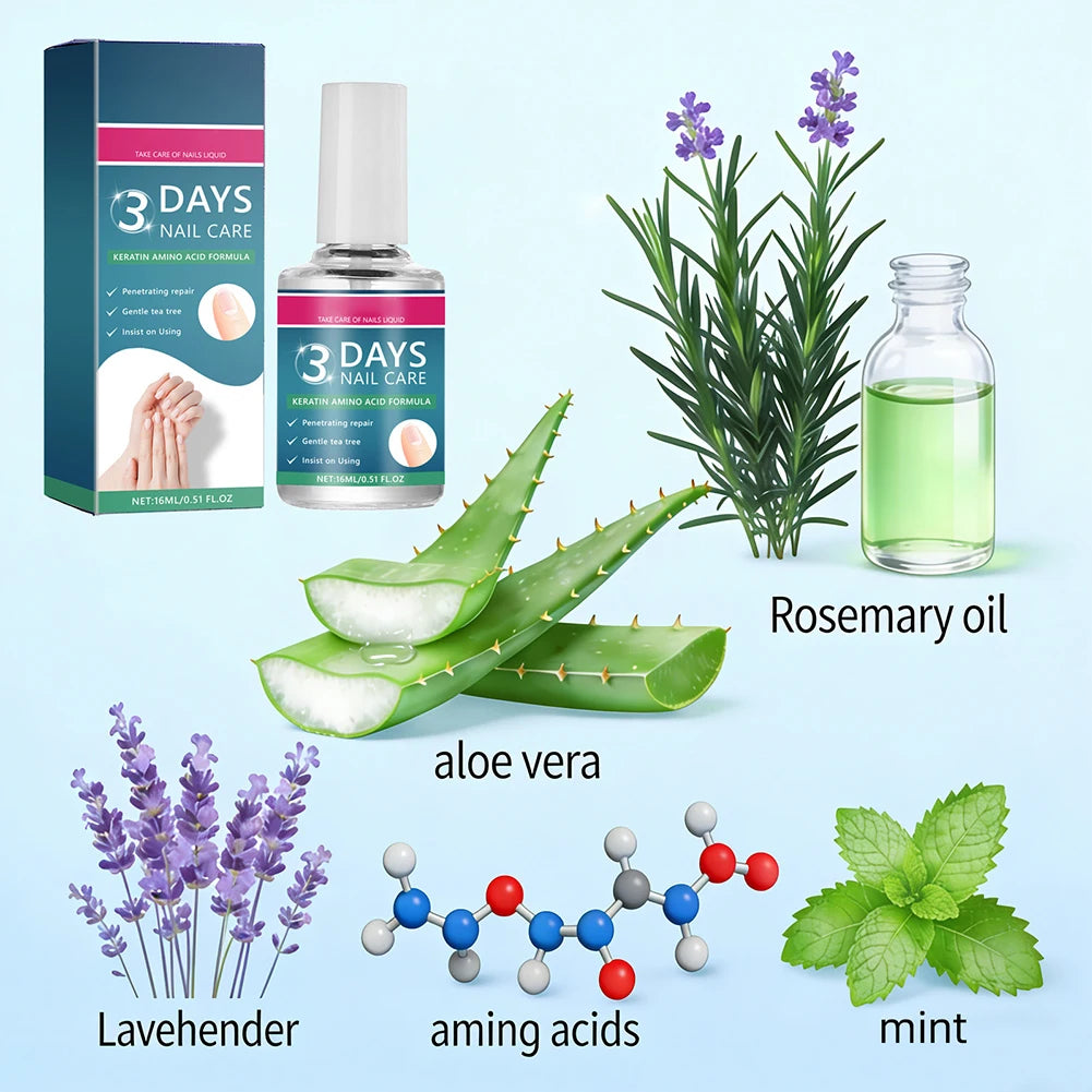 Nail Care Serum,Nail Repair Treatments Oil,Keratins Amino Acid Nail Care Oil Strengthen Restore Nails Quickly,Nail Care Product