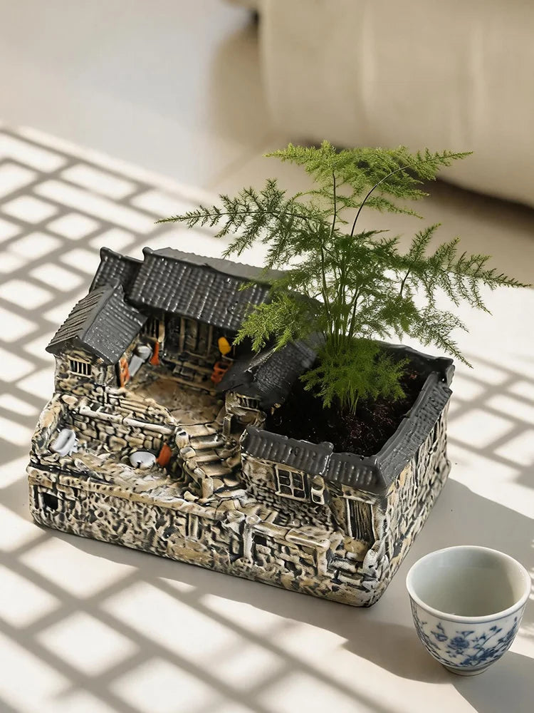 Micro Landscape Decoration Ornament Retro and Nostalgic House Ornament Home Living Room Bedroom Decoration Gift for Friends