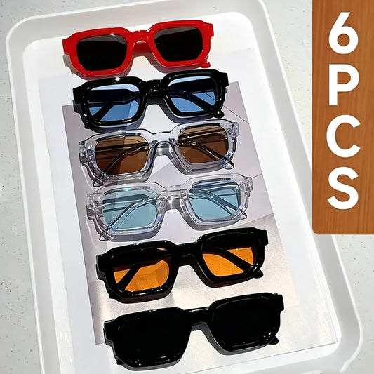 Set de 6 Gafas de Sol Rectangulares Vintage