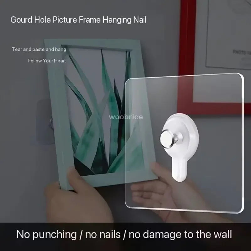 Strong Adhesive Wall Hook Without Piercing Picture Hanger Self-adhesive Wall Hangers Without Holes for Frame Poster Photo Clock