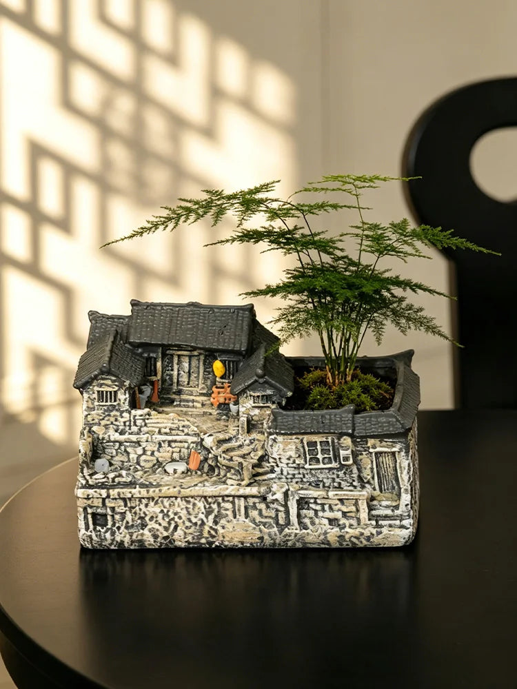 Micro Landscape Decoration Ornament Retro and Nostalgic House Ornament Home Living Room Bedroom Decoration Gift for Friends