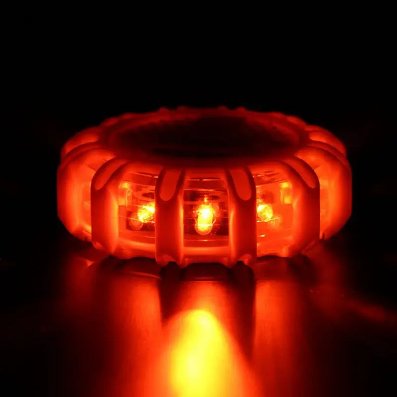 9 Modes 12Led Flares Emergency Lights Road Safety Beacon Disc Flashing Warning Light With Magnetic Roadside Warning Flasher