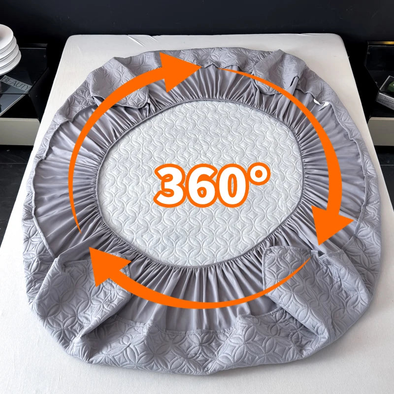 1 Piece of Luxurious, Ultra-Soft, Comfortable, Waterproof Fitted Sheet and Thickened Mattress Cover (Pillowcase Not Included), Solid Color Bedding Set, All-Inclusive Mattress Cover, Skin-Friendly, Breathable, Moisture-Wicking