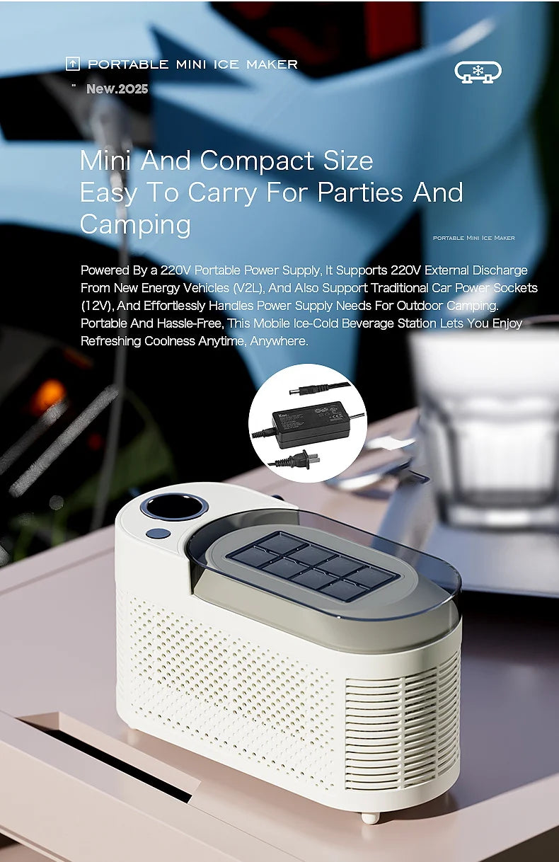 Small Ice Maker Mini Convenient Home Dormitory Office Camping Portable Ice Automatic Ice Making Box ice machine 110V/220V