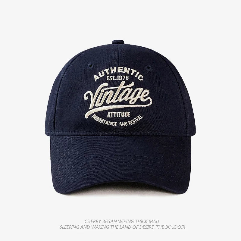 Korean Vintage Embroidered Baseball Caps Women Summer Outdoor Sunscreen Soft Top Hat Showing Face Small Casual Men's Hats