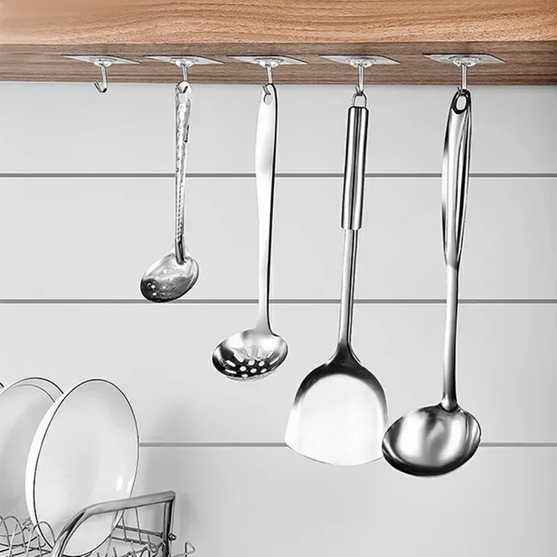 Transparent Self Adhesive Wall Hooks Heavy Duty Multi-Purpose Wall Hook Key Holder Towel Holder For Bathroom Kitchen Accessories