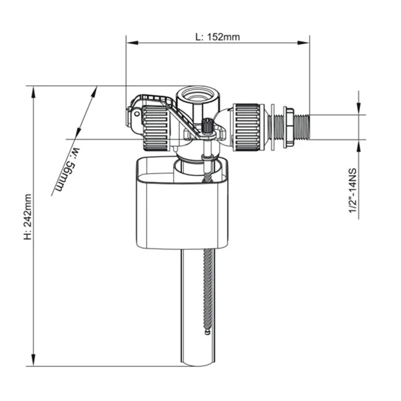 WETIPS Linear Control Toilet Fitting Outlet Valve Water Saving Flush Water Saving Flush Kit Toilet Tank Drain Fittings System