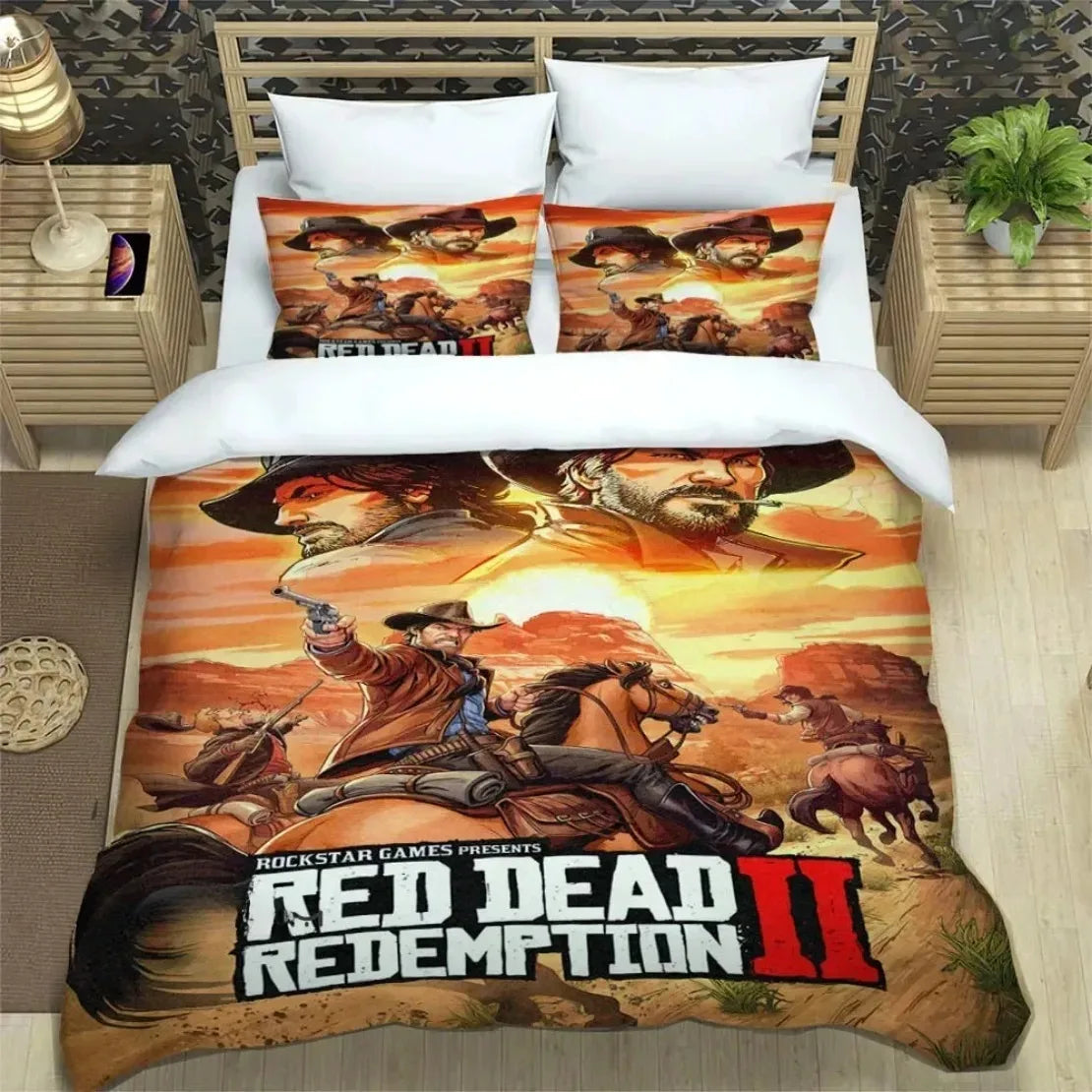 Red Dead Redemption 2 Bedding Sets exquisite supplies set print duvet cover bed comforter set bedding set luxury birthday gift