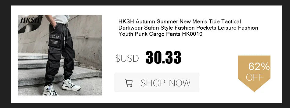 HKSH Summer Men's Workwear Shorts Trendy Brand Ins High Street Loose Outerwear Knee-length Pants Trendy Straight Pockets HK0673