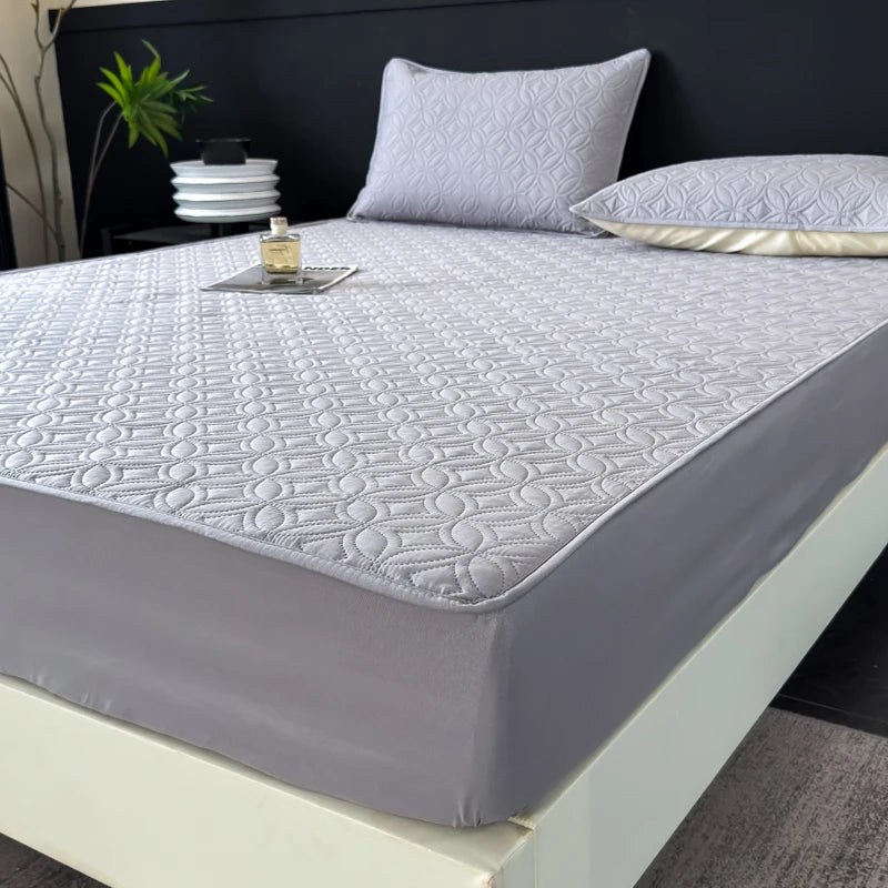1 Piece of Luxurious, Ultra-Soft, Comfortable, Waterproof Fitted Sheet and Thickened Mattress Cover (Pillowcase Not Included), Solid Color Bedding Set, All-Inclusive Mattress Cover, Skin-Friendly, Breathable, Moisture-Wicking