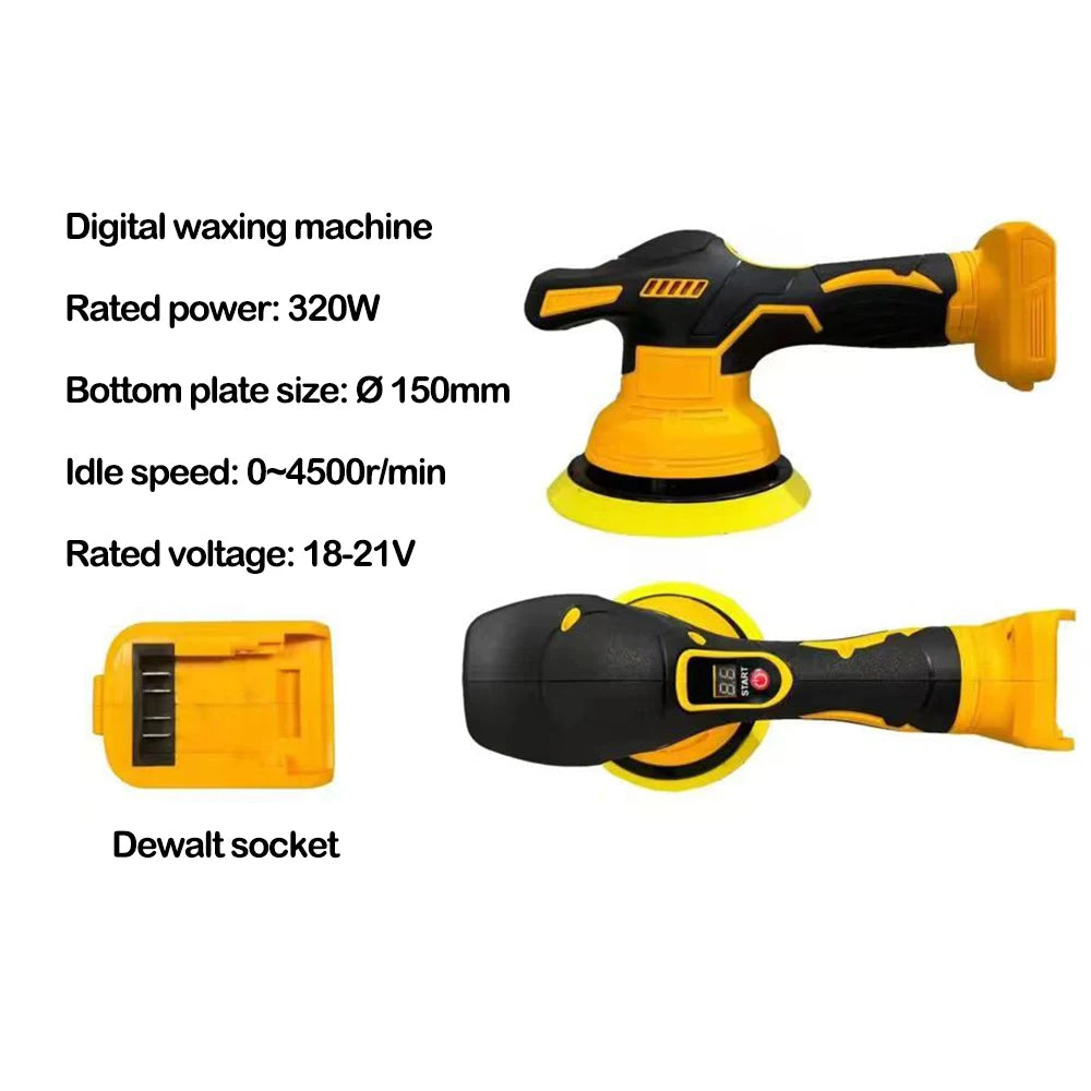 Cordless Car Polisher 8 Gears Adjustable Auto Electric Waxing Sanding Sealing Glaze Tool Fit Dewalt/Milwaukee/makita 20V Battery