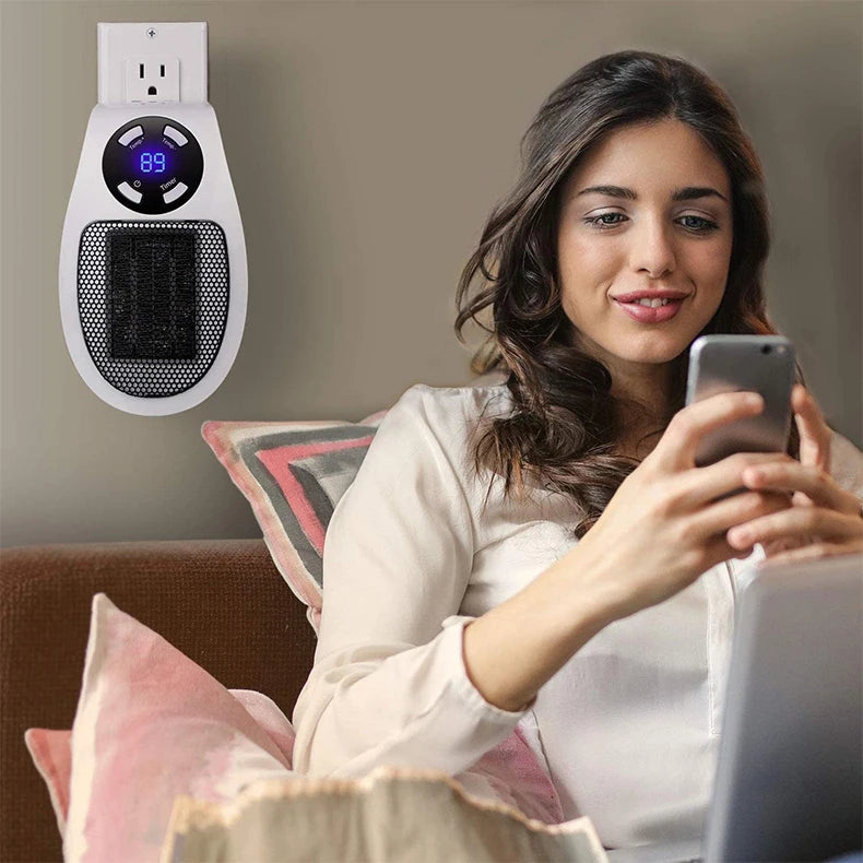 Portable Heater Electric Heater Plug in Wall Room Heater Home Appliance Heating Stove Mini Radiator Remote Hand Warmer Machine