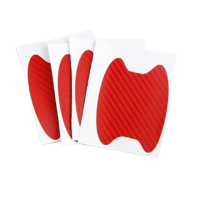 4 Pieces of Car Door Handle Protective Film, Carbon Fiber Stickers, Scratch Resistant Covers, Exterior Accessories,