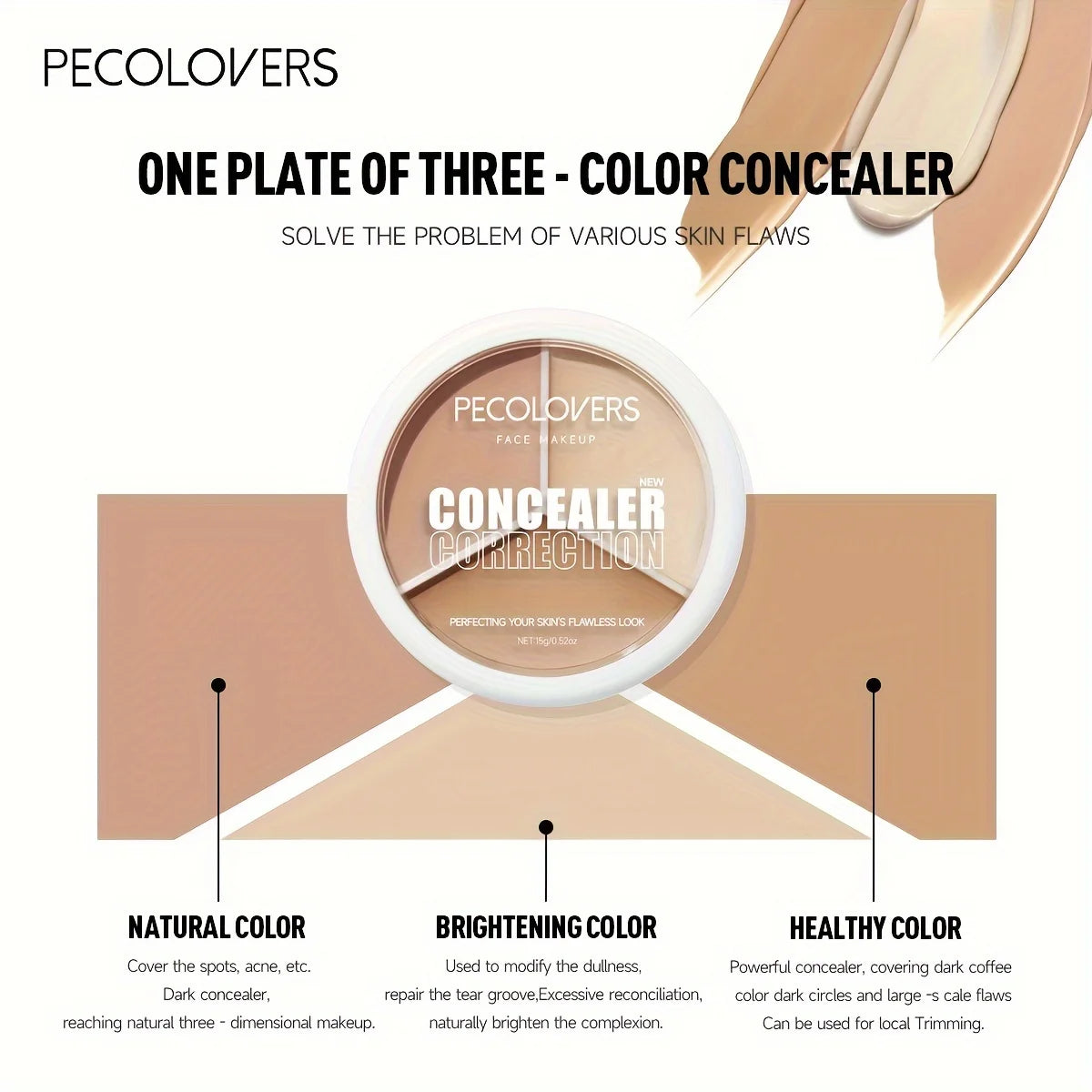 3 Colors Moisturizing Concealer Palette Full Coverage Concealer Even Skin Tone Face Foundation eye Face Cosmetics Lasting