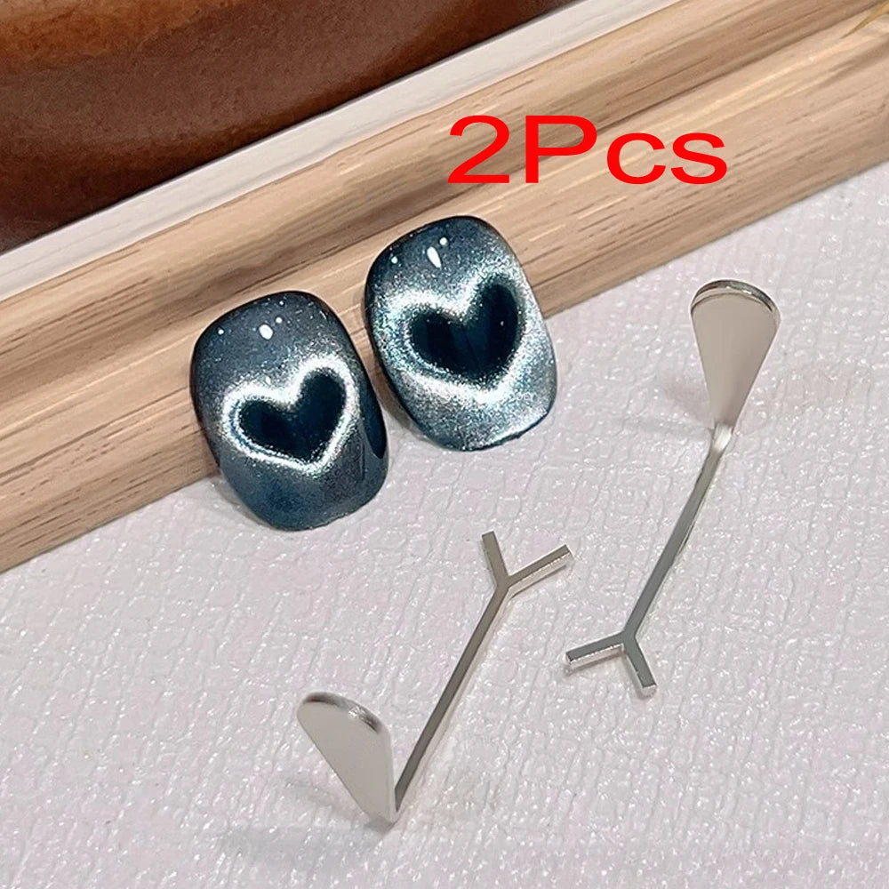 2/3Pcs Heart Cat’Eye Nail Magnet Set Y-shape,Cylinder Magnetic Stick for Creat French Cat Eye Love Shape On Nails Manicure Tools