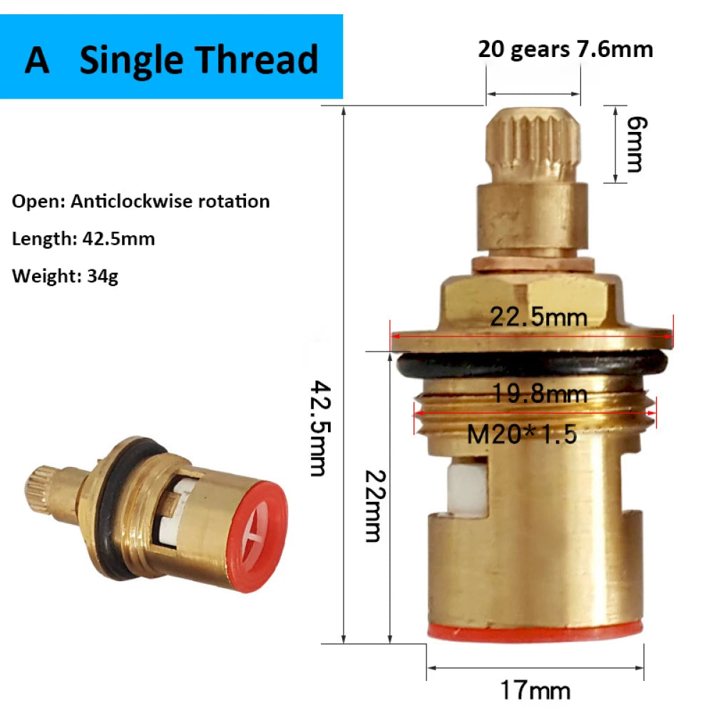 Copper Ceramic Disc Valve Counter/Clockwise Single/ Double Thread For Most Double Handles Kitchen Bathroom Basin Taps 10 Models