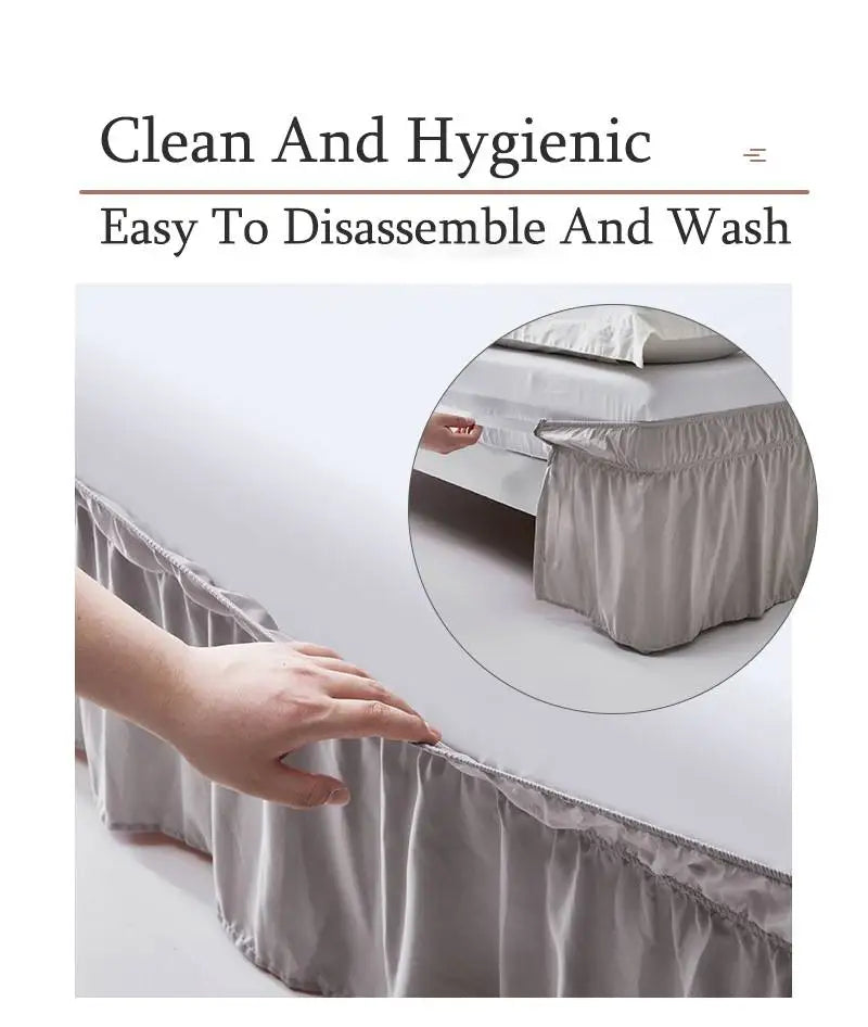 Bedding Bed Skirt  Drop Length - White,Black,Gery, Ruffled Dorm Room Bed Skirts, Easy Care, Wrinkle Free ,Microfiber Bed Skirt