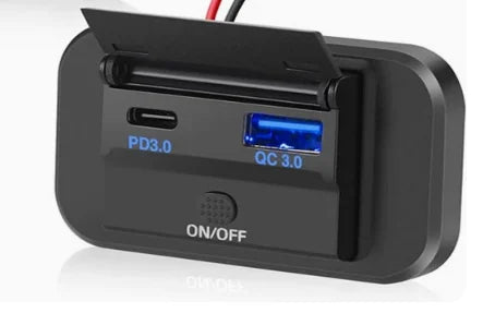 New 4 Ports Car Charger Socket Panel 12V/24V RV USB Outlet Dual QC3.0 PD Fast Charging Socket Accessories for Car Bus RV Truck