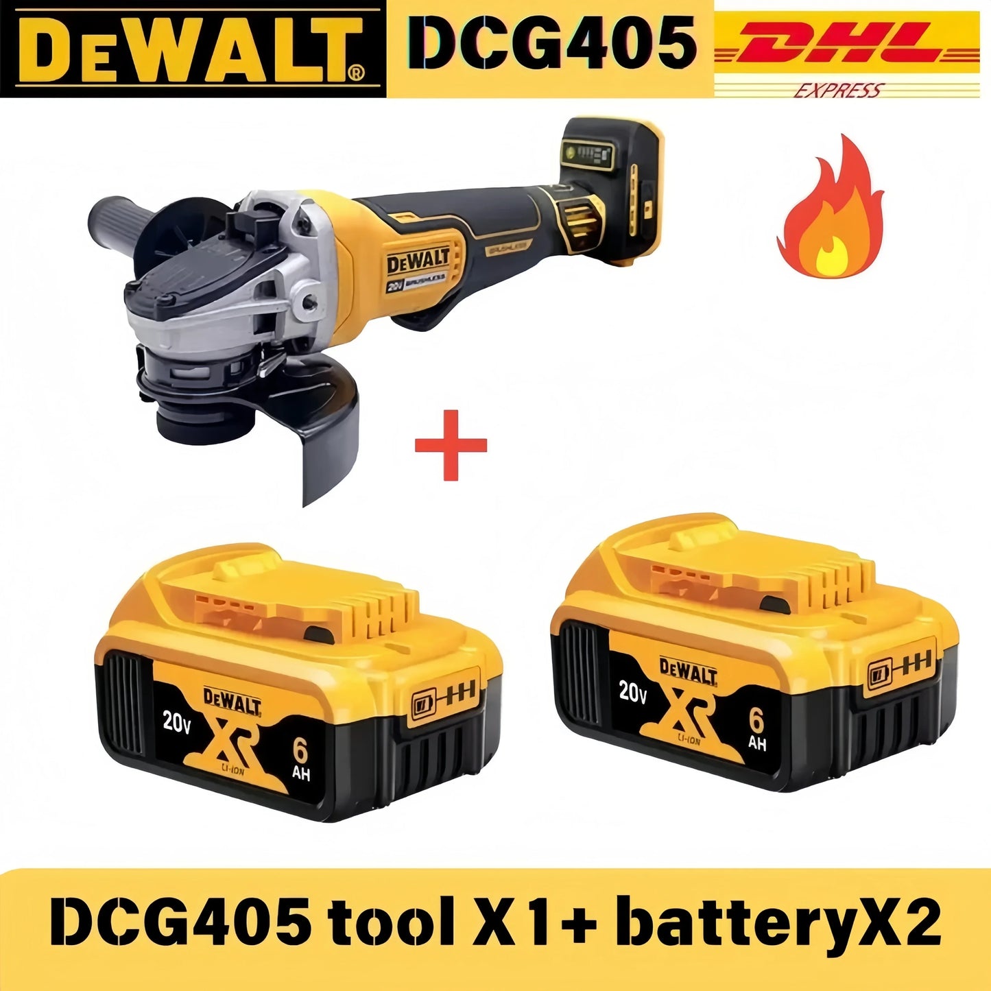 DEWALT DCG405 125mm flat head angle grinder bare machine tool cutting machine 18V lithium battery brushless tools