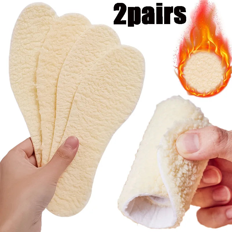Natural Insoles Men Women Winter Keep Warm Insole Soft Thicken Shoepad Shoes Insert Thermal Shoe Pads