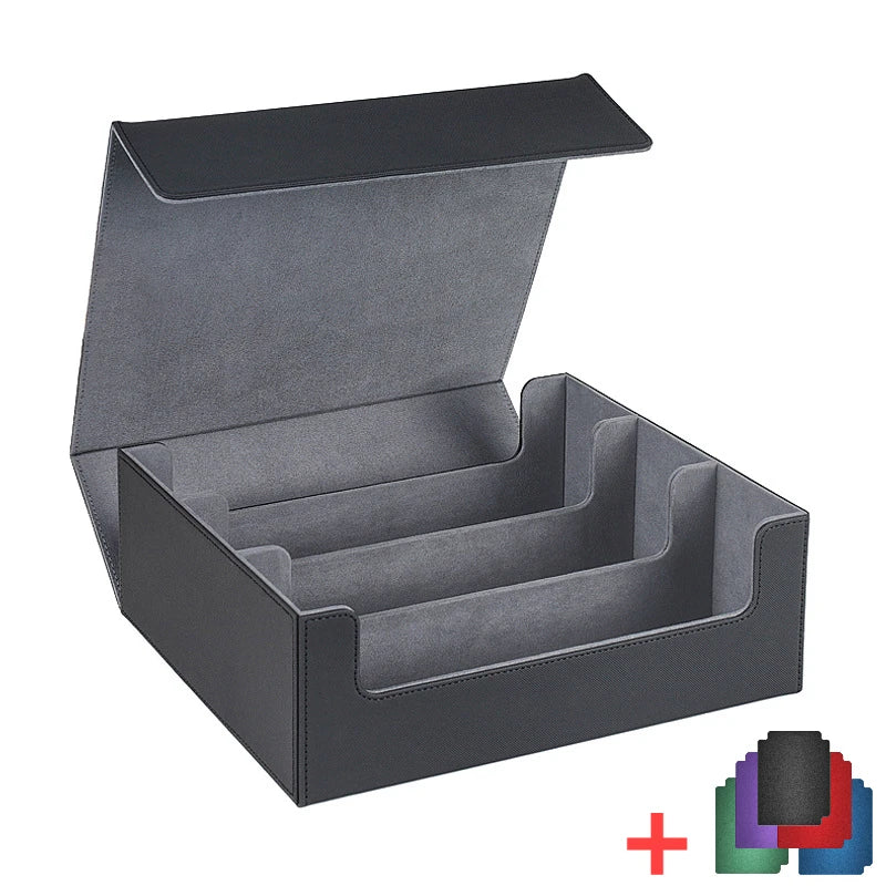 Storage Box For 1800+ Trading Cards PU Leather Commander Card Deck Case Magnetic Closure Card Holder Fits for Magic Game Cards