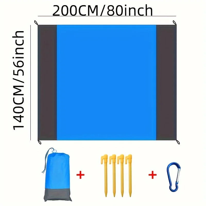 Waterproof and sand-proof beach mat, suitable for 3 adults - Outdoor picnic mat, suitable for travel, camping and hiking.