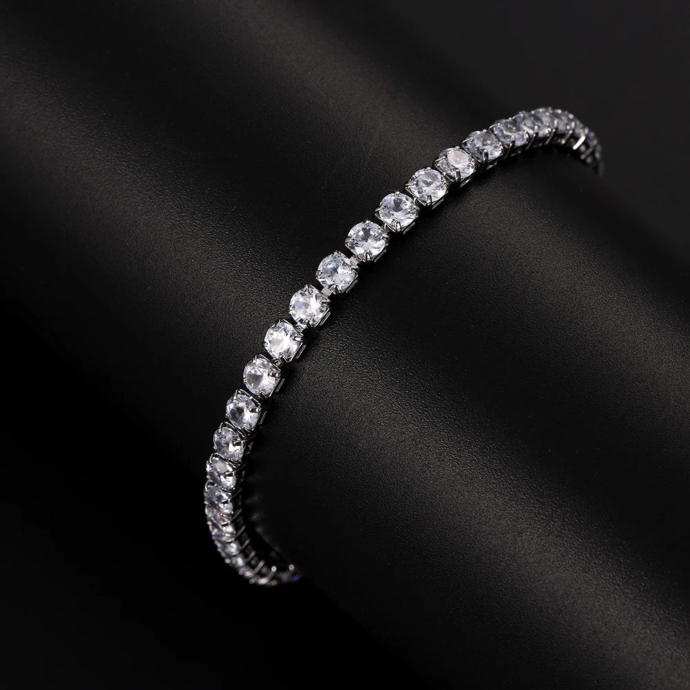 4mm Micro-inlaid Zircon Tennis Bracelet for Women 2025 New Men Bracelet Homme Jewelry Accessories Wholesale