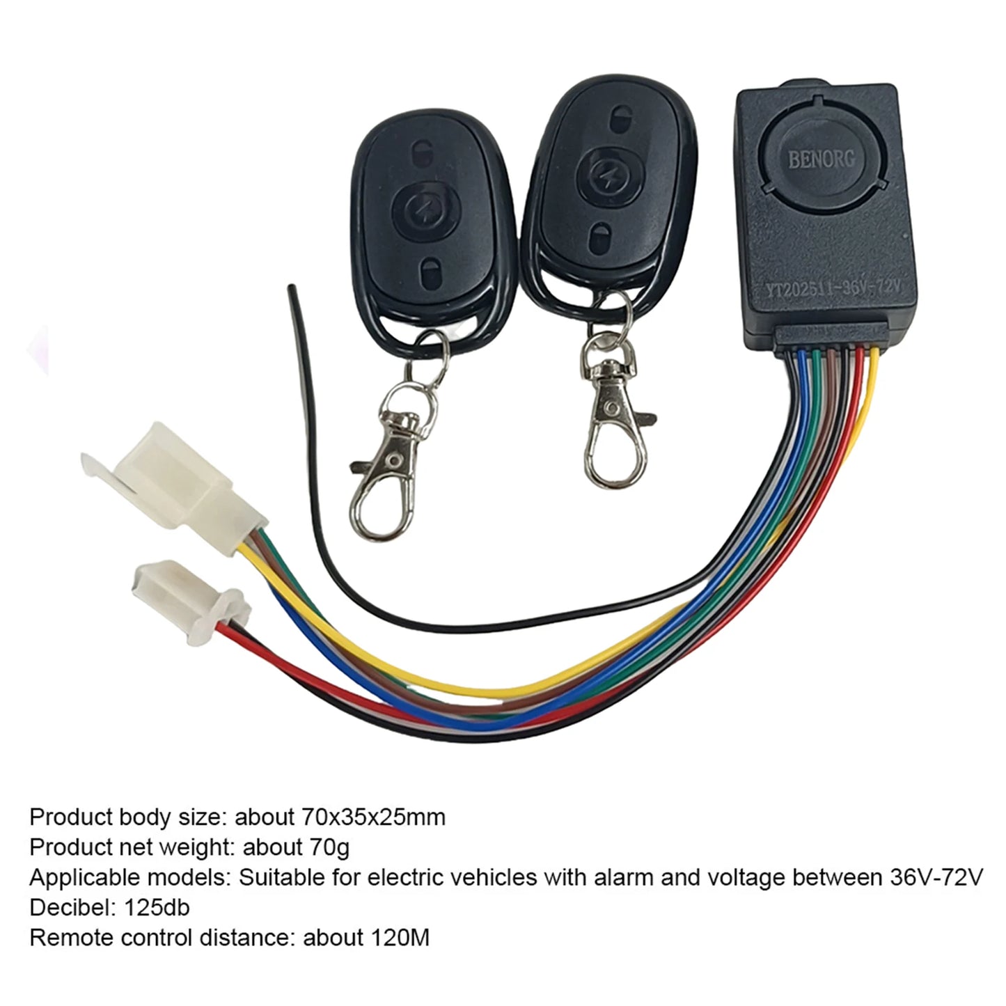 Anti-Theft E-bike Alarm System Electric Scooter Security Remote Control Alert for Cycling Vehicle Accessories
