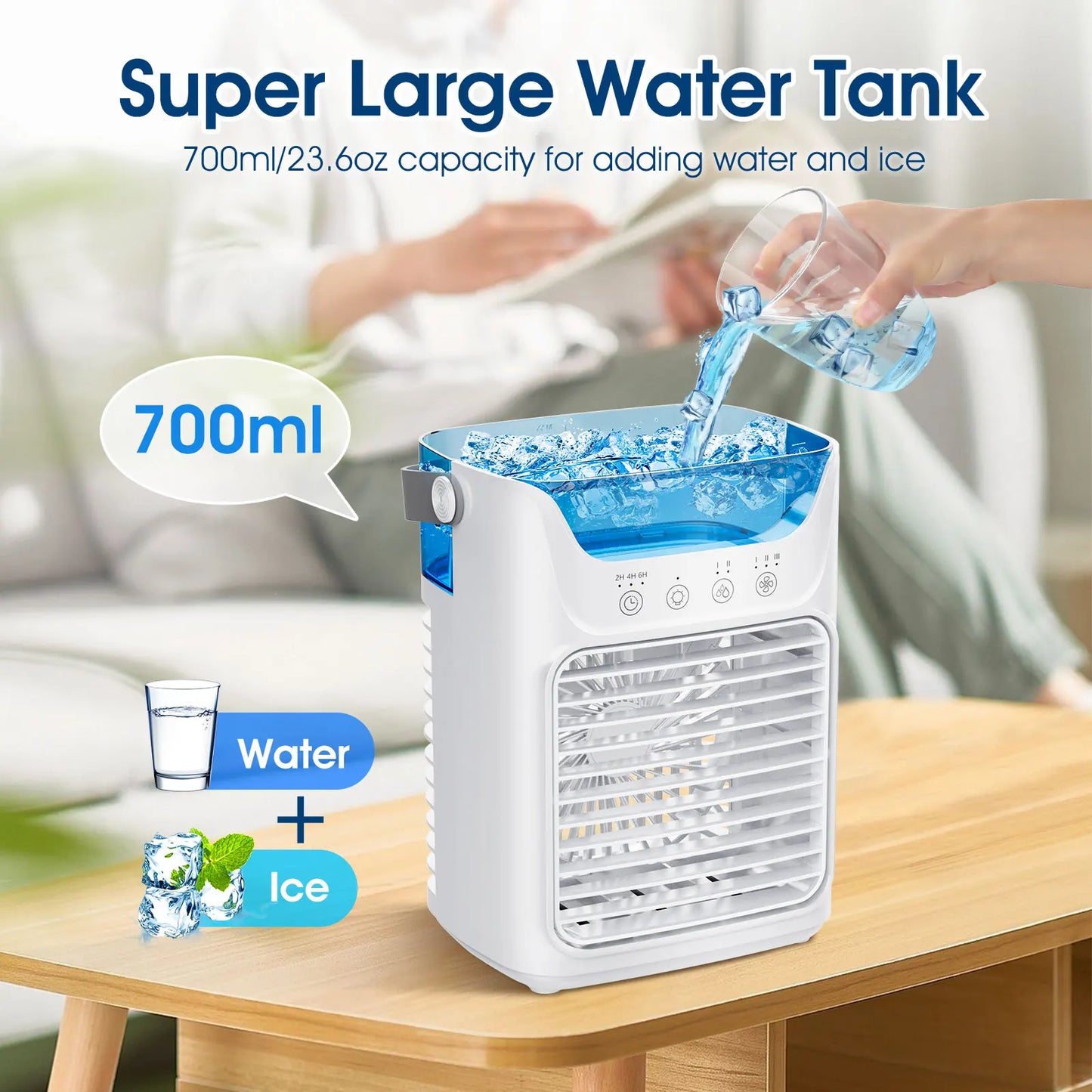 Air Conditioners Desktop Air Conditioners fan Portable Small Mini spray water AC with Timer Small Room Air Conditioners for Room