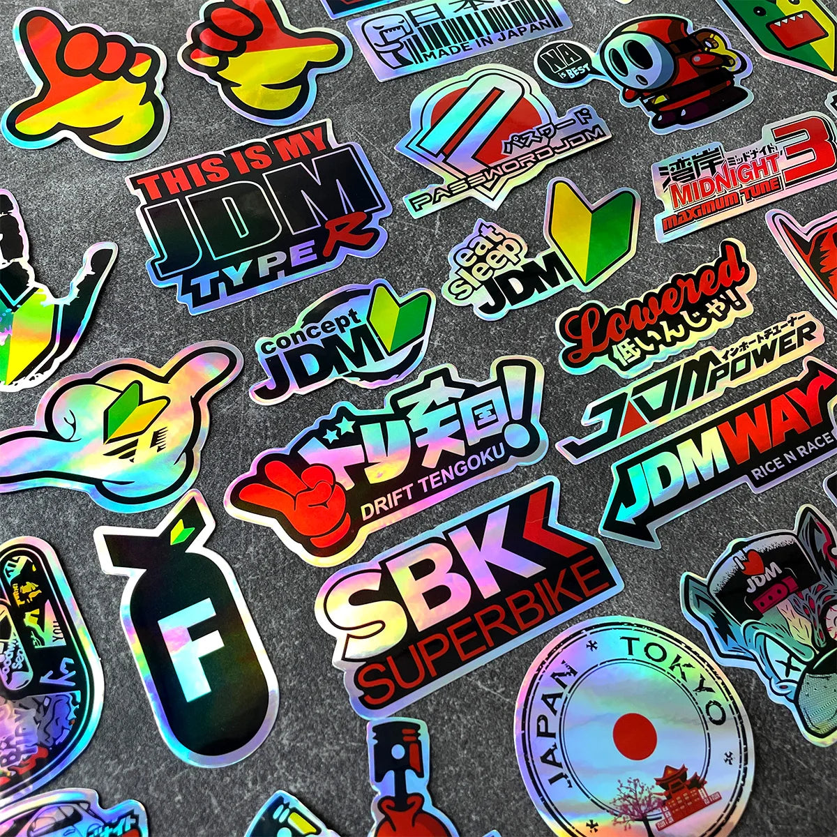 40PCS/Lot Random JDM Motorcycle Decal Moto Body Helmet Car Vinyl Stickers Accessories For YAMAHA MT07 09 R1 R3 R6 Nmax Xmax Tmax