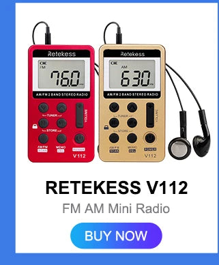 RETEKESS V115 Radio FM AM SW Portable Radios Rechargeable  Radio Batteries multiple bands  USB Recorder Speaker for Elders TX32