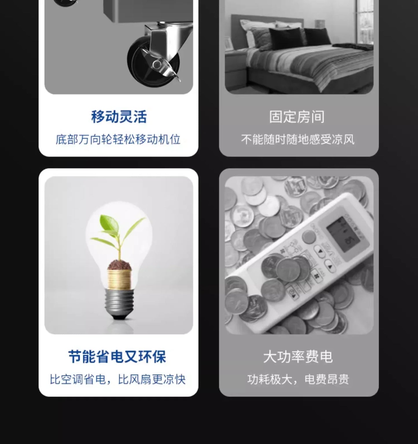220V Home Air Conditioner Cold Fan  Water Cooled Air Conditioner Fan Domestic Commercial Refrigeration Fan Portable Air C