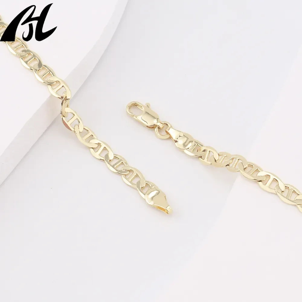 Oro Filled Italian punk 14K 18K gold-plated necklace high quality clasp necklace brass punk gold necklace