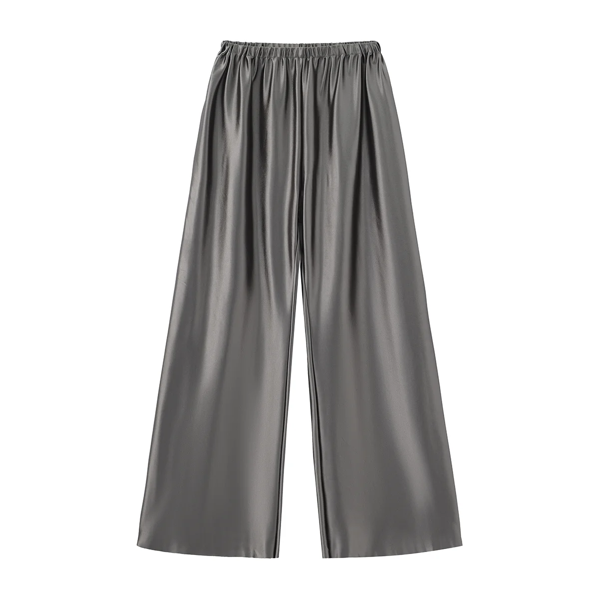Satin Wide Leg Pants Long Floor Casual Pants Women's Summer