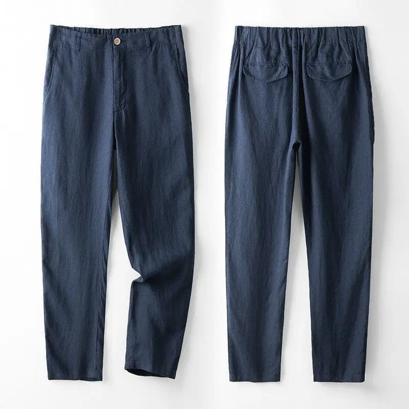 2026Summer Linen Suit Sets Men's Blazers Pants Suit Loose Casual High Street Sunscreen Jackets Long Trousers Set Male Clothes