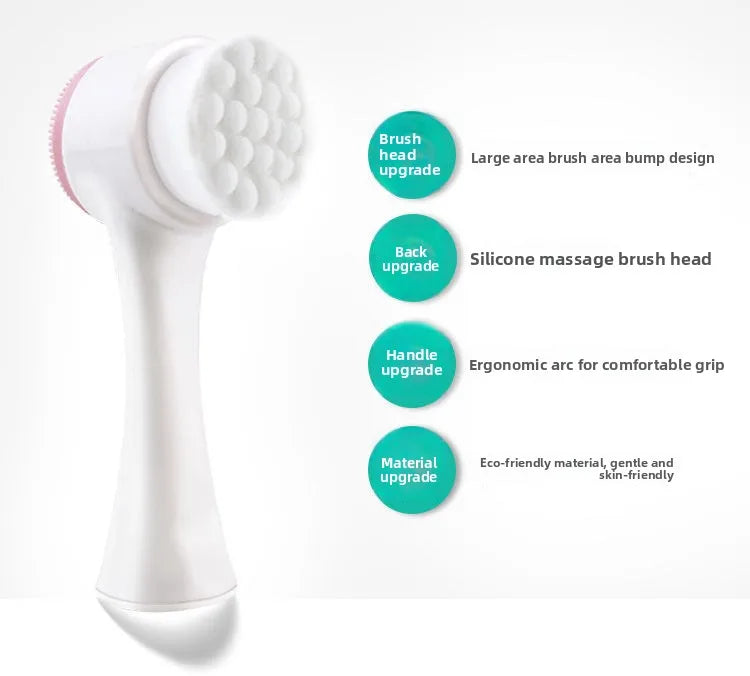 Facial Cleansing Brush–Deep Cleaning,Suppress Fine Lines,Silicone Bristles,Ergonomic Handle,Eco-Friendly,Portable Face Scrubber
