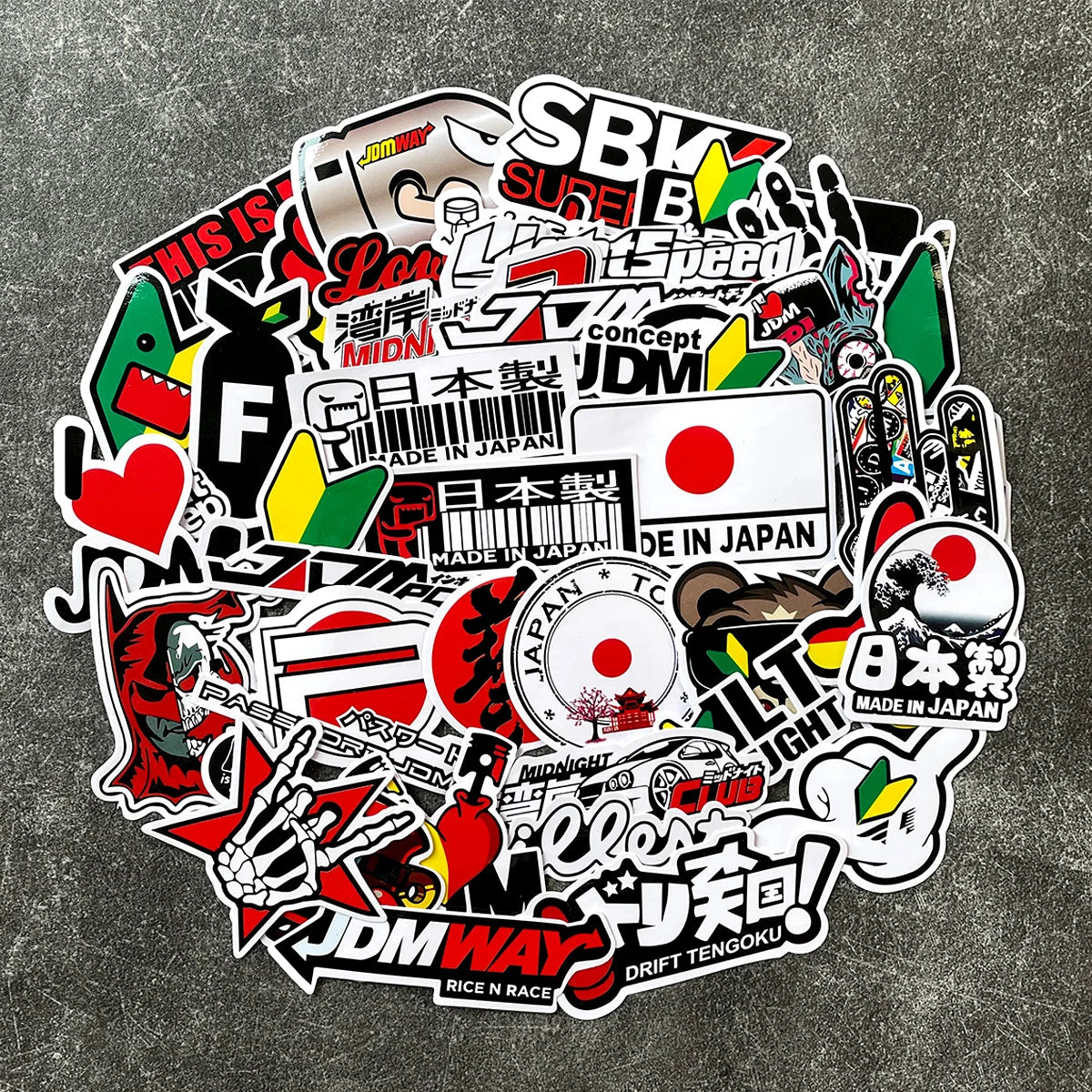 40PCS/Lot Random JDM Motorcycle Decal Moto Body Helmet Car Vinyl Stickers Accessories For YAMAHA MT07 09 R1 R3 R6 Nmax Xmax Tmax