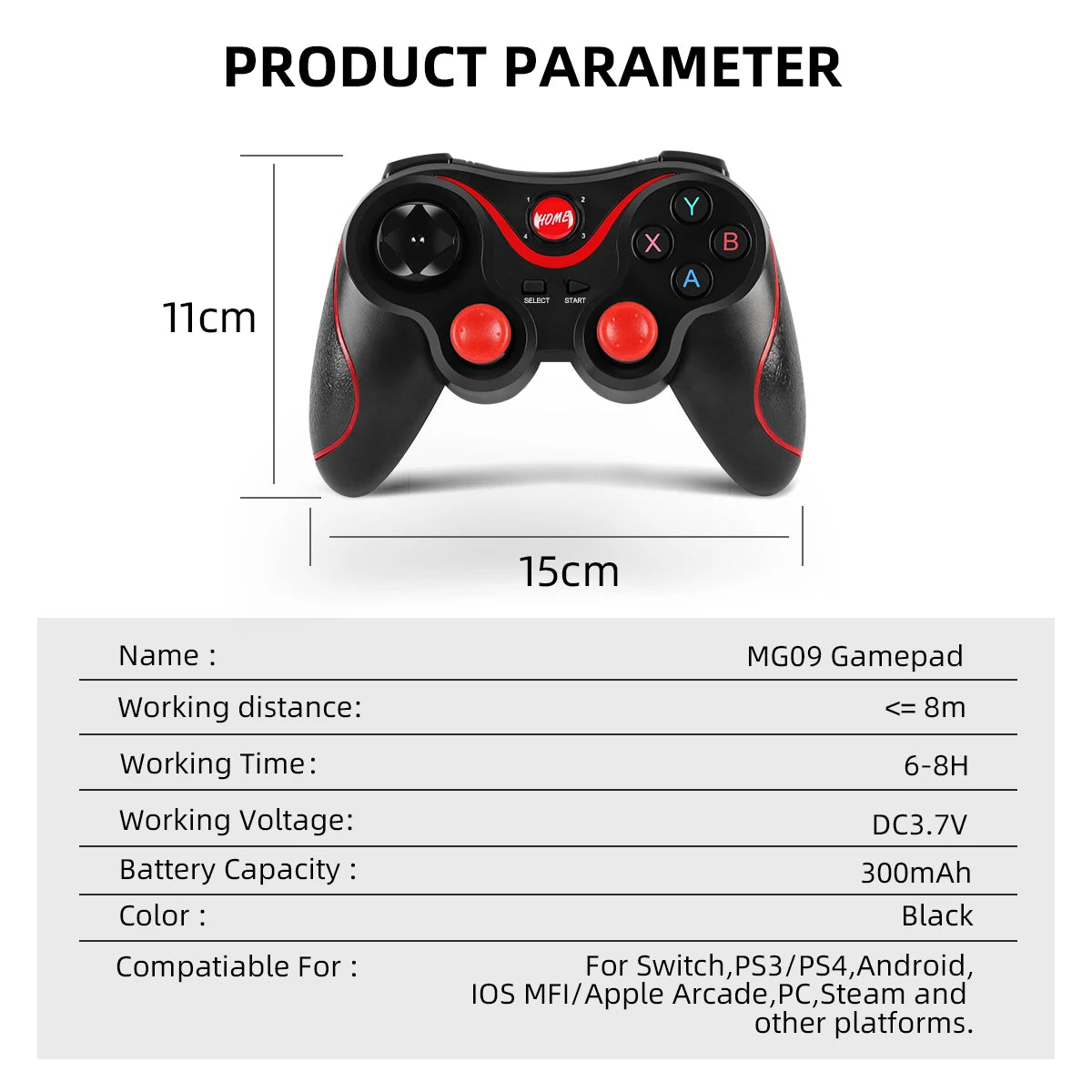 GAMINJA Wireless Bluetooth Gamepad PC Game Controller Gaming Joystick For Android Mobile Phone TV Box Playstation 3 Tablet PC