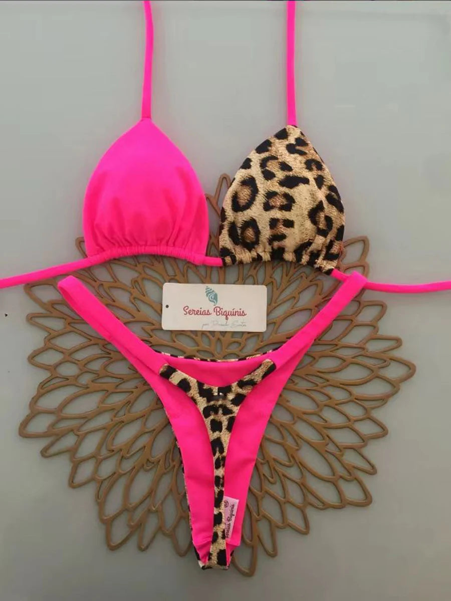 Push Up Bikini 2026 Sexy Women Swimsuit Female Swimwear Micro Bikini Set Bandeau Swimming Suit Beachwear Print Brazilian Biquini