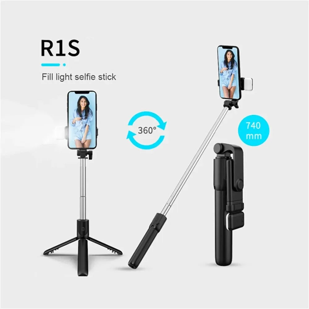 New Bluetooth Selfie Stick Mobile Phone Holder Retractable Portable Multifunct-ional Mini Tripod with Wireless Remote Shutter