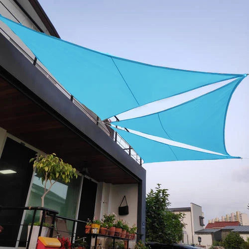 5x5x5/2x2x2M Waterproof Sun Shelter Triangle Sunshade Protection Outdoor Canopy Garden Patio Pool Shade Sail Awning Shade Cloth